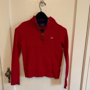 Vineyard Vines Boy’s Red Quarter-Zip Sweater size small